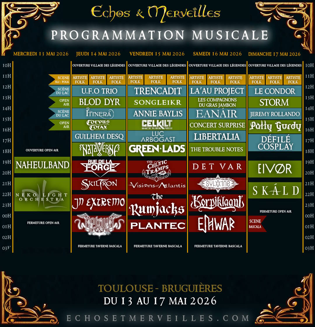 Planning des concerts