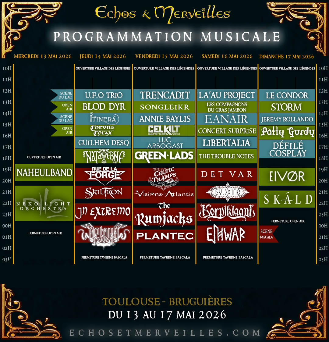 Planning des concerts